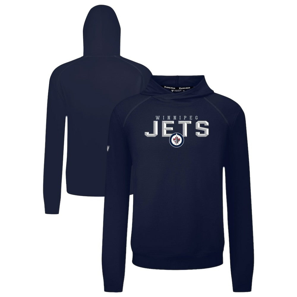 Winnipeg Jets Levelwear Mandate Carve Tri-Blend Pullover Hoodie Navy