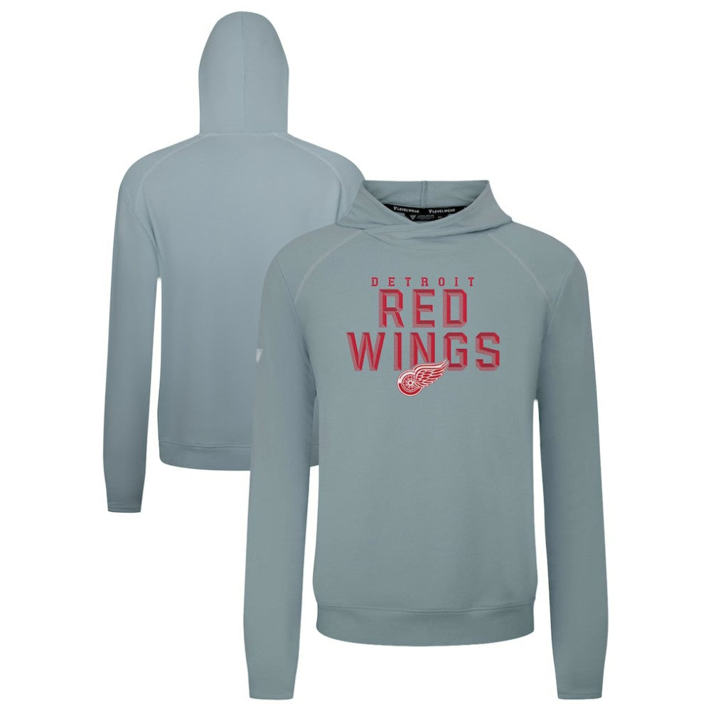 Detroit Red Wings Levelwear Mandate Carve Tri-Blend Pullover Hoodie Gray