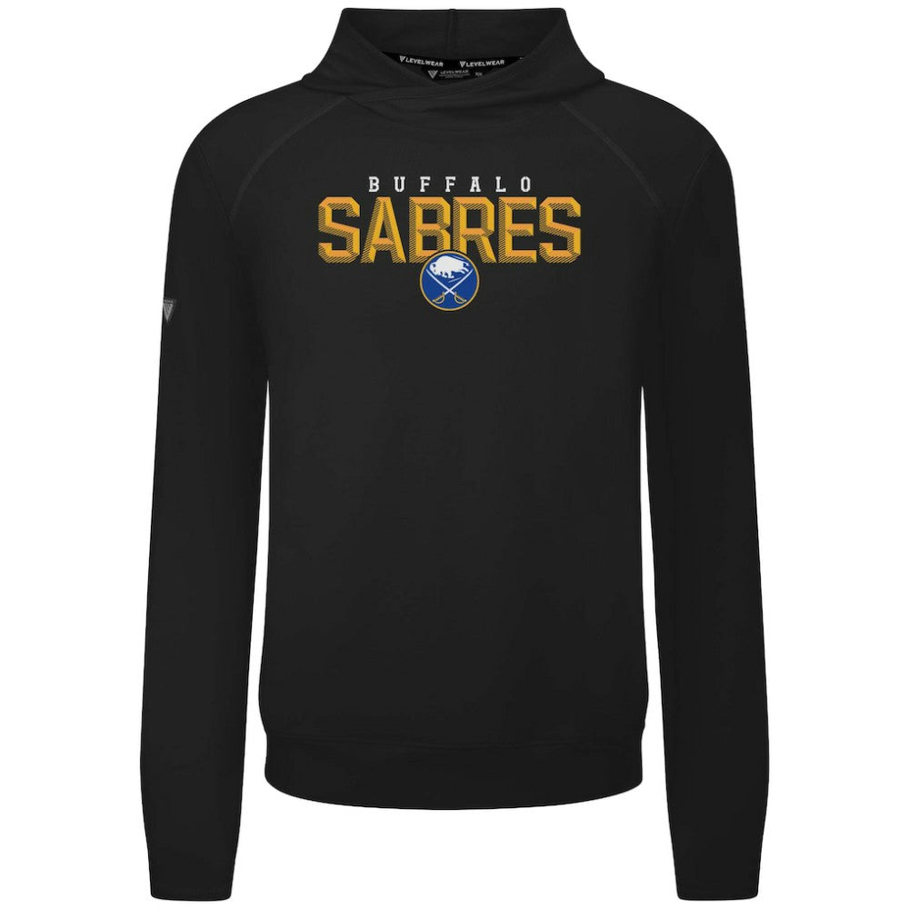 Buffalo Sabres Levelwear Mandate Carve Tri-Blend Pullover Hoodie Black