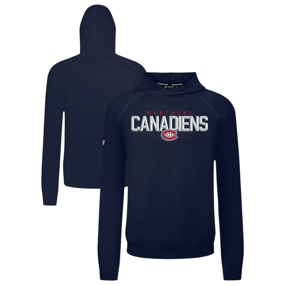Montreal Canadiens Levelwear Mandate Carve Tri-Blend Pullover Hoodie Navy