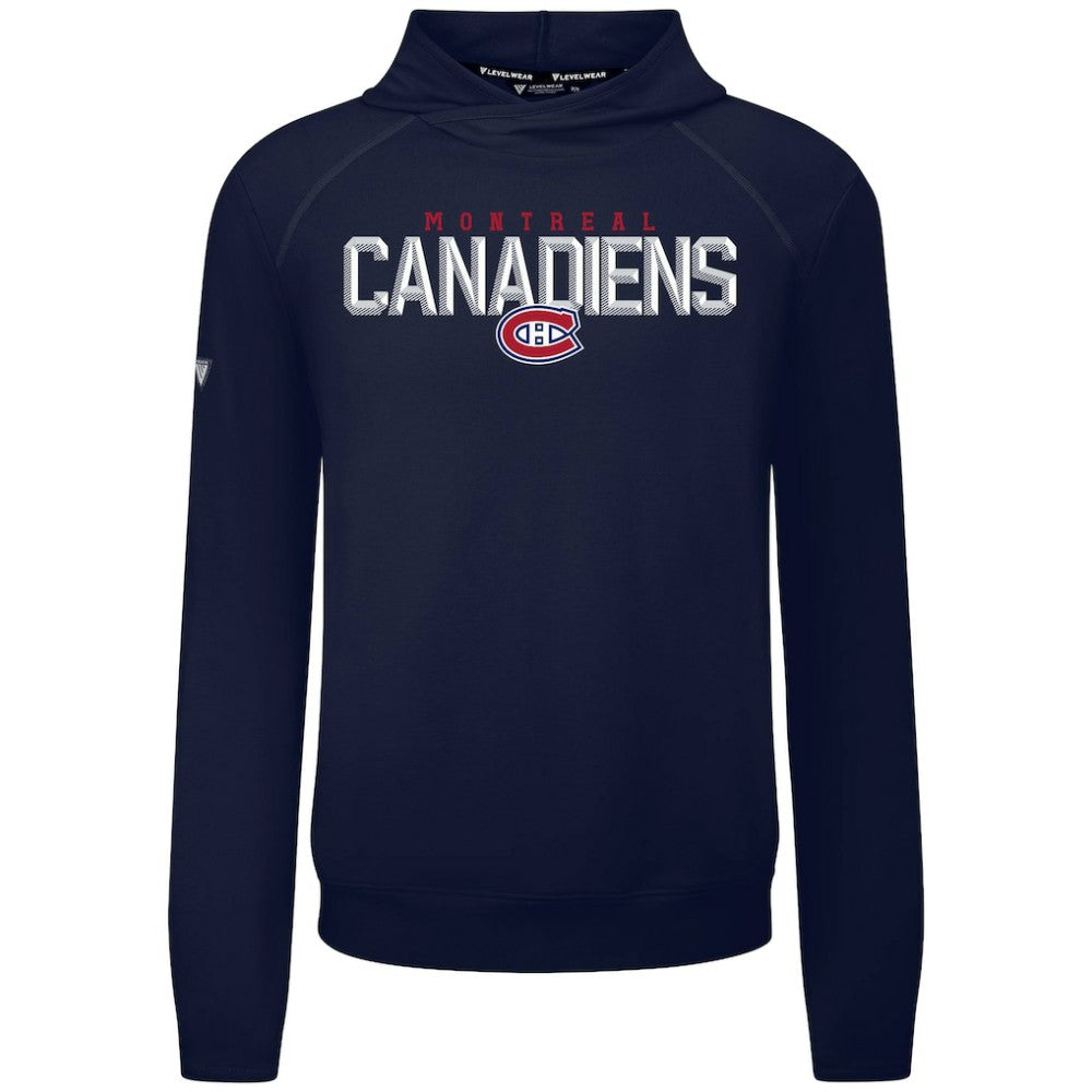 Montreal Canadiens Levelwear Mandate Carve Tri-Blend Pullover Hoodie Navy