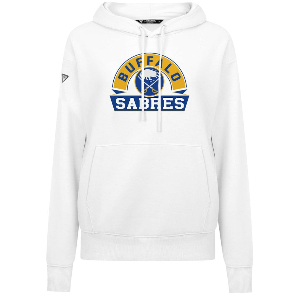 Buffalo Sabres Levelwear Women's Adorn Banner Arch Pullover Hoodie White