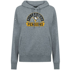 Pittsburgh Penguins Levelwear Women's Adorn Banner Arch Pullover Hoodie Gray