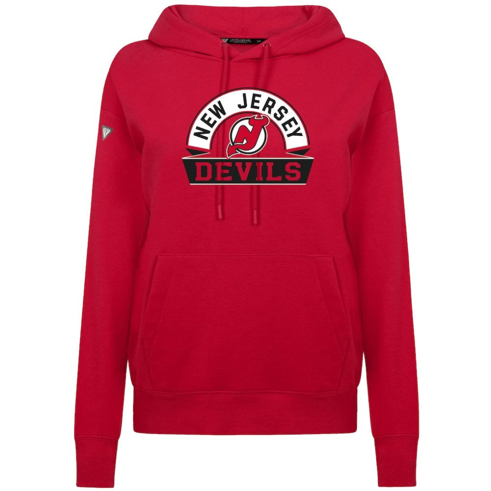 New Jersey Devils Levelwear Women's Adorn Banner Arch Pullover Hoodie Red