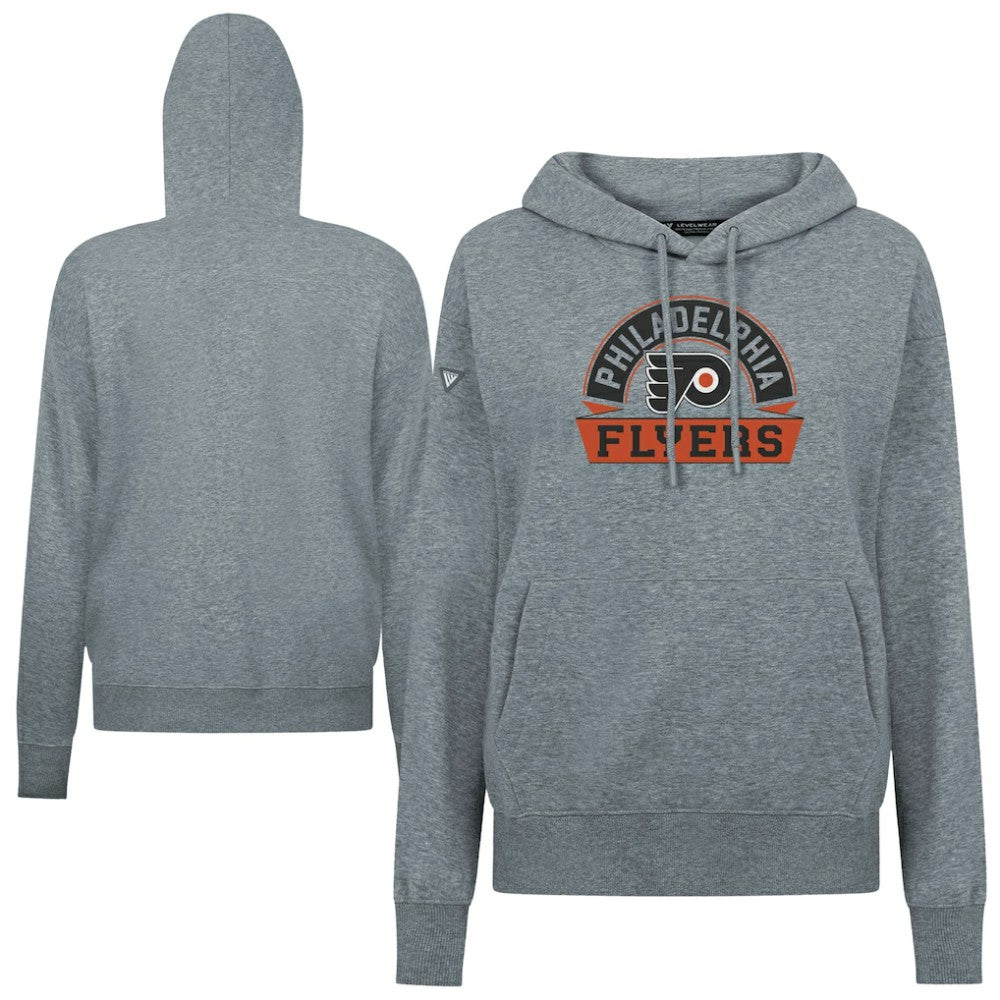 Philadelphia Flyers Levelwear Women's Adorn Banner Arch Pullover Hoodie Gray