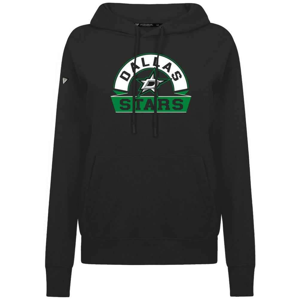 Dallas Stars Levelwear Women's Adorn Banner Arch Pullover Hoodie Black