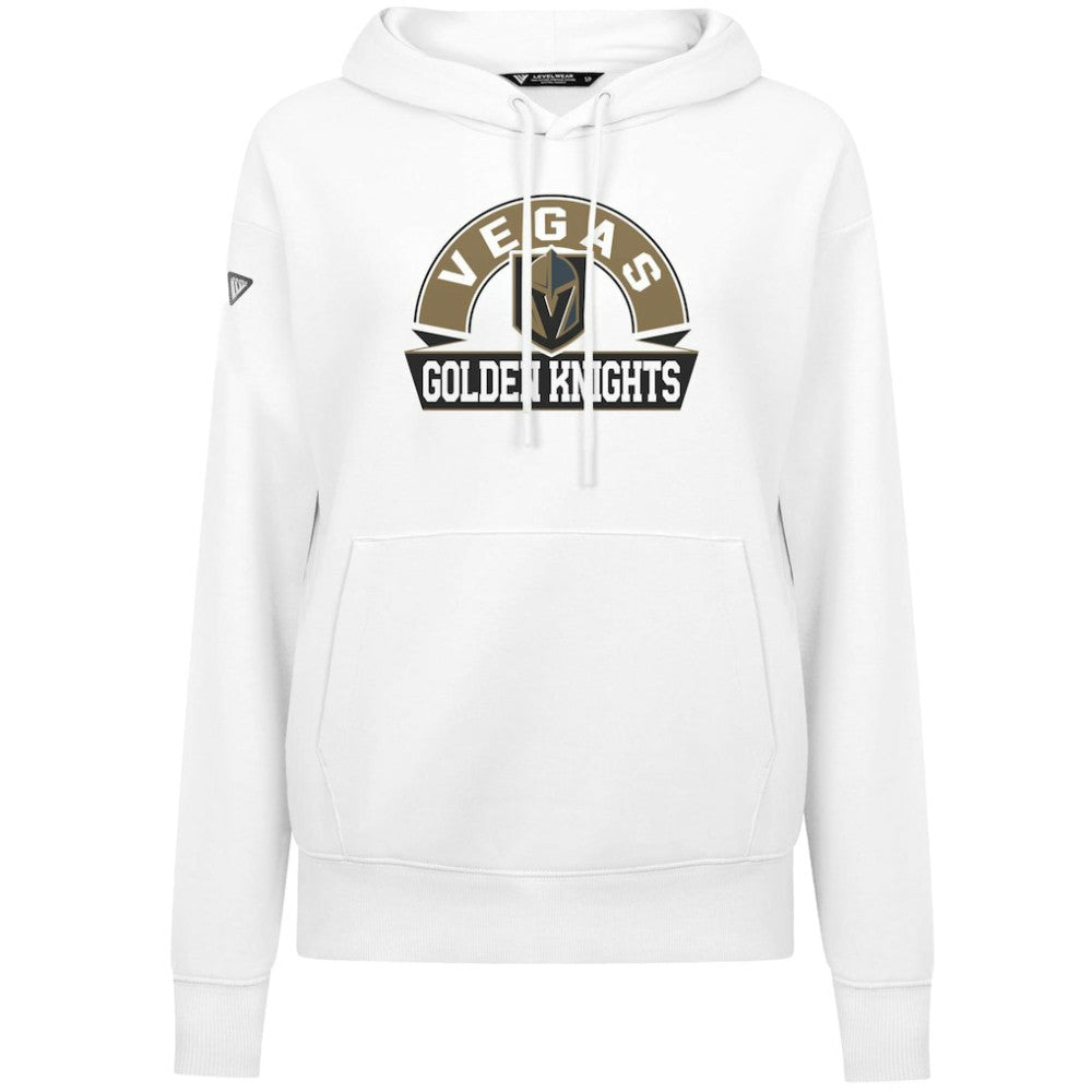 Vegas Golden Knights Levelwear Women's Adorn Banner Arch Pullover Hoodie White