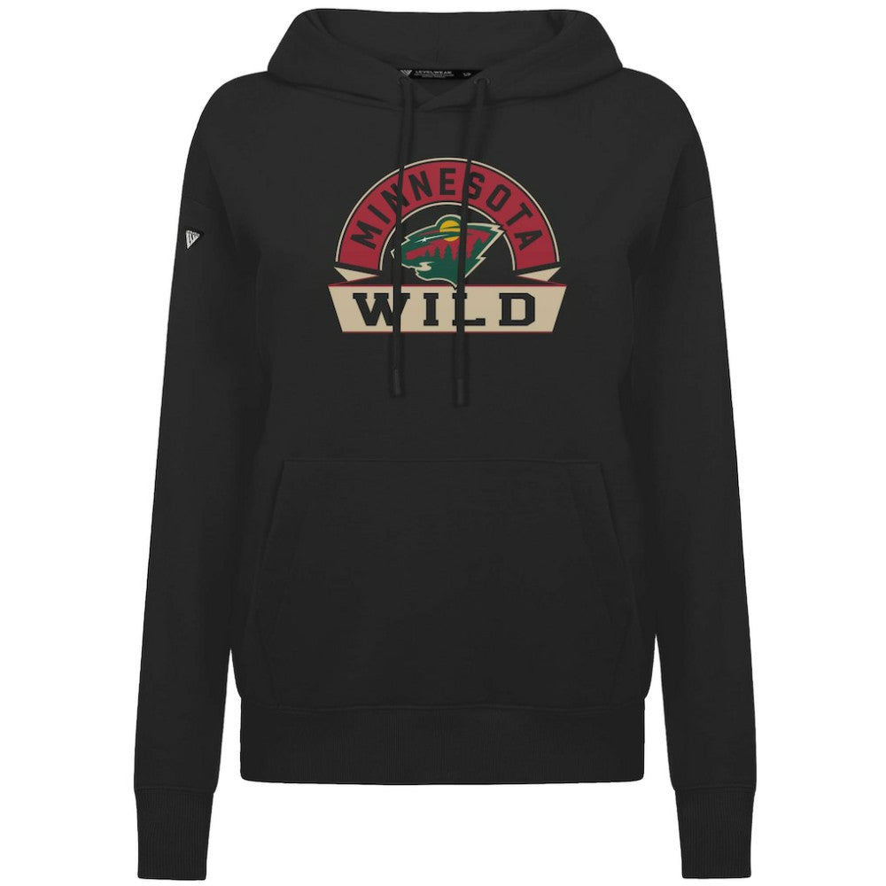 Minnesota Wild Levelwear Women's Adorn Banner Arch Pullover Hoodie Black