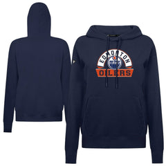 Edmonton Oilers Levelwear Women's Adorn Banner Arch Pullover Hoodie Navy
