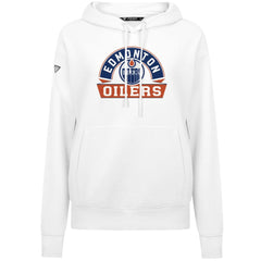 Edmonton Oilers Levelwear Women's Adorn Banner Arch Pullover Hoodie White