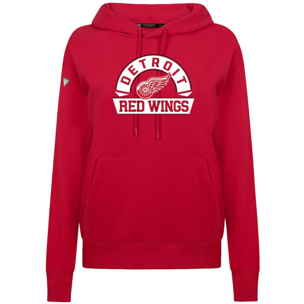 Detroit Red Wings Levelwear Women's Adorn Banner Arch Pullover Hoodie Red