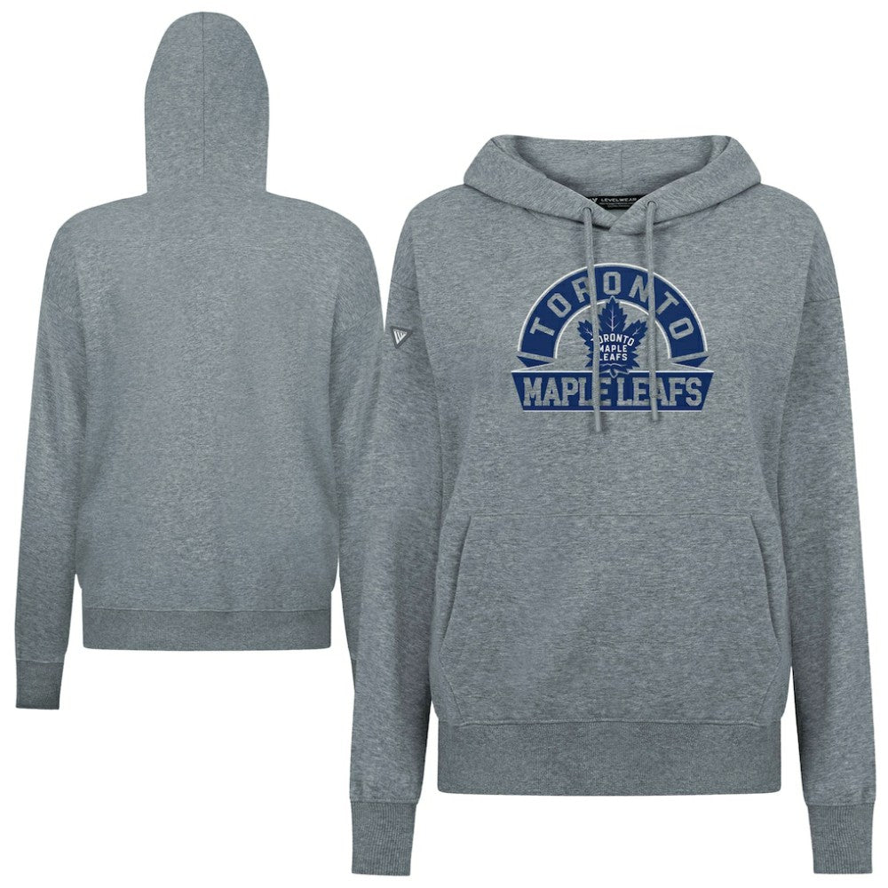 Toronto Maple Leafs Levelwear Women's Adorn Banner Arch Pullover Hoodie Gray