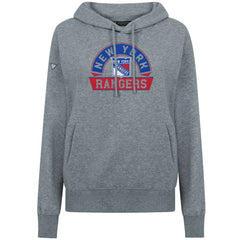 New York Rangers Levelwear Women's Adorn Banner Arch Pullover Hoodie Gray