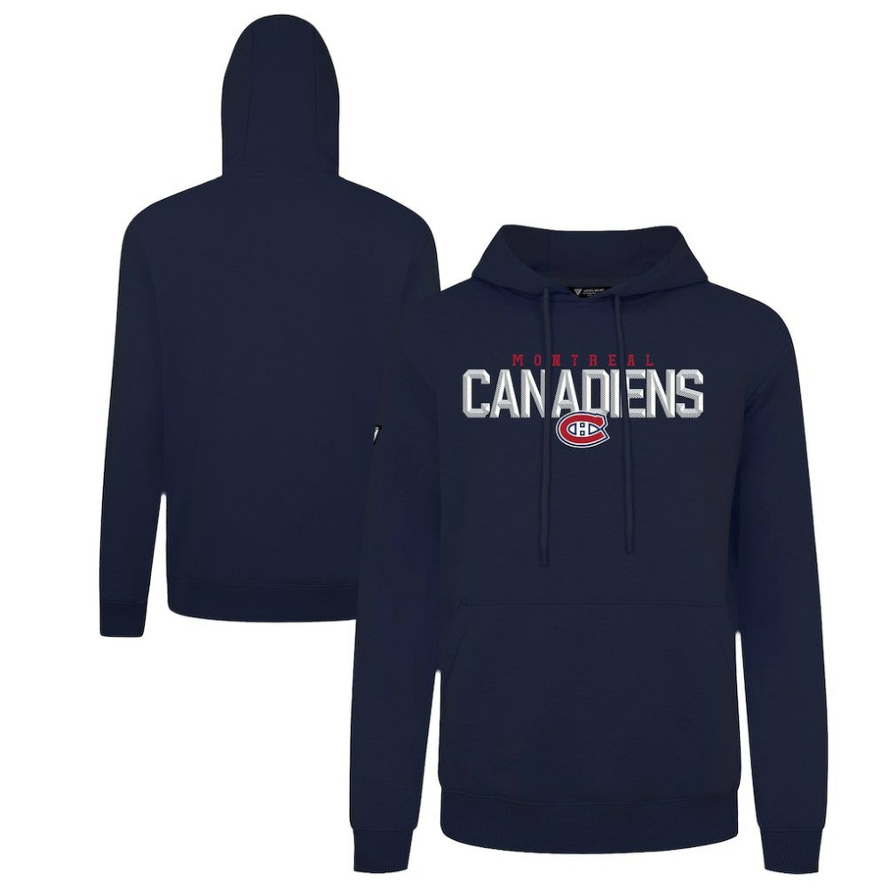 Montreal Canadiens Levelwear Podium Carve Pullover Hoodie Navy