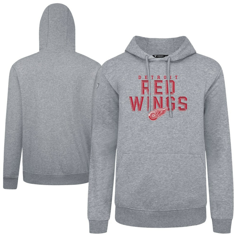 Detroit Red Wings Levelwear Podium Carve Pullover Hoodie Gray