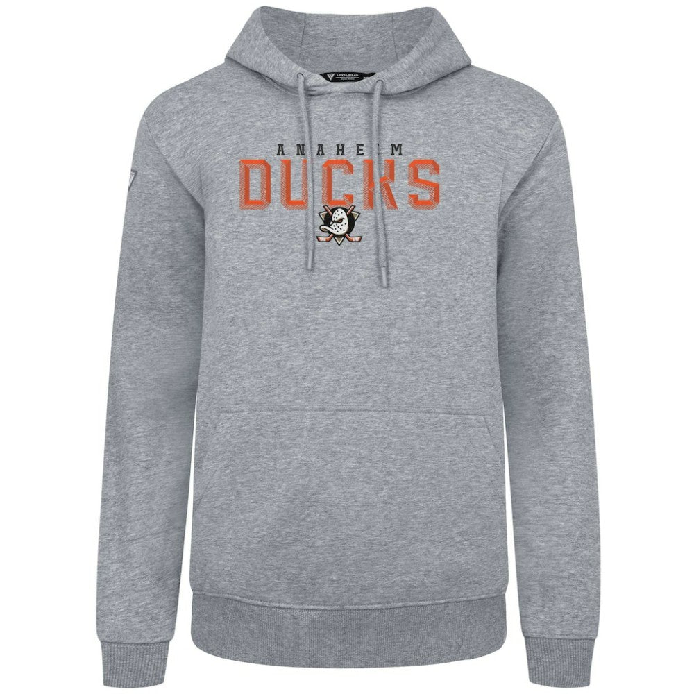 Anaheim Ducks Levelwear Podium Carve Pullover Hoodie Gray