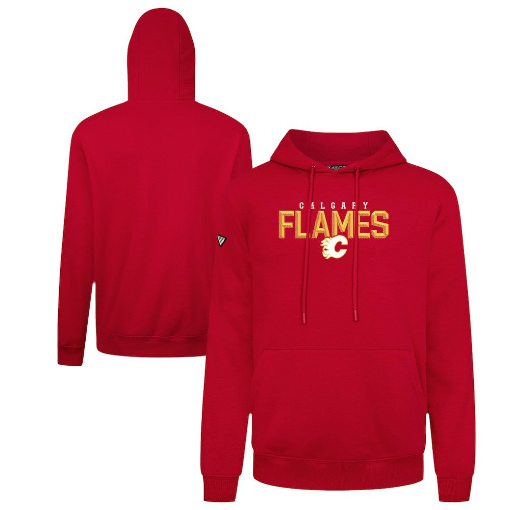 Calgary Flames Levelwear Podium Carve Pullover Hoodie Red