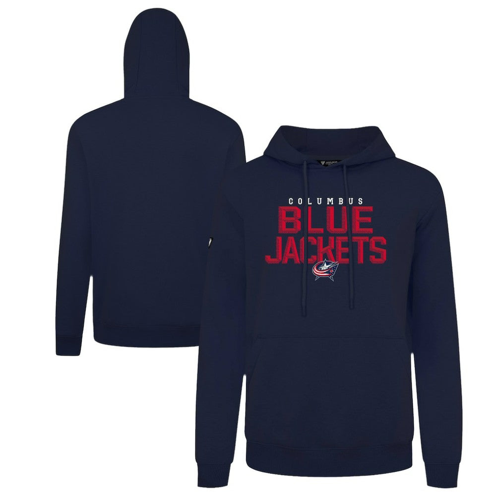 Columbus Blue Jackets Levelwear Podium Carve Pullover Hoodie Navy
