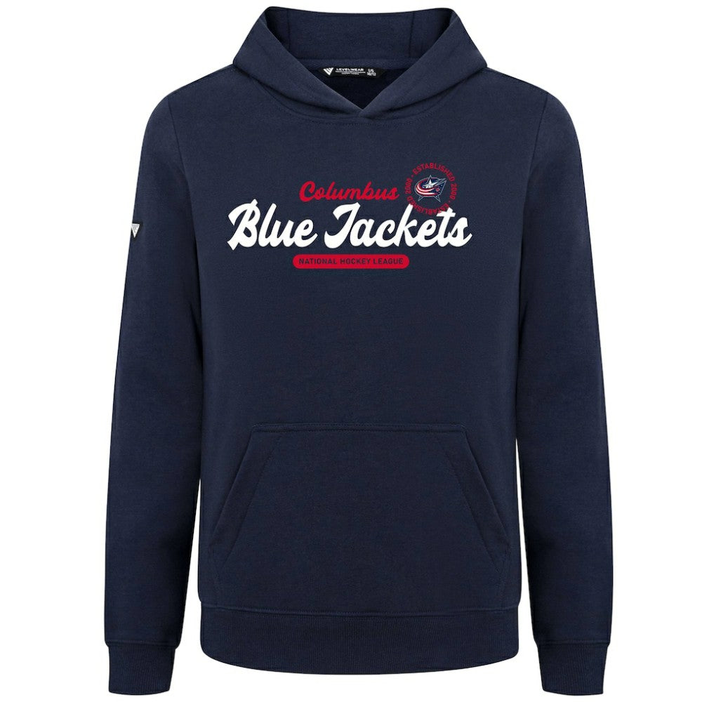 Columbus Blue Jackets Levelwear Youth Podium Monument Pullover Hoodie Navy