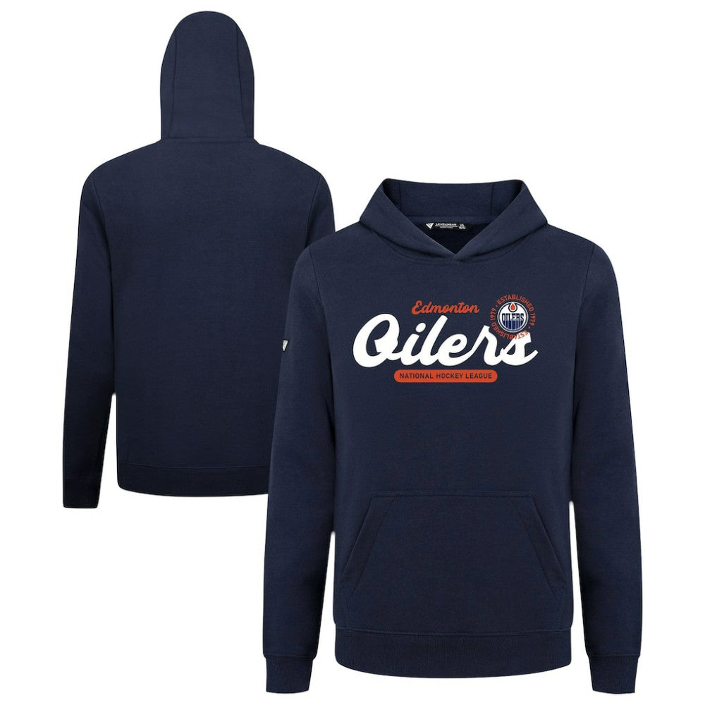Edmonton Oilers Levelwear Youth Podium Monument Pullover Hoodie Navy