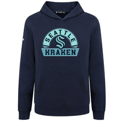 Seattle Kraken Levelwear Youth Podium Banner Arch Pullover Hoodie Navy