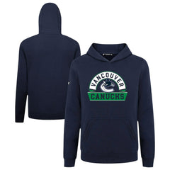 Vancouver Canucks Levelwear Youth Podium Banner Arch Pullover Hoodie Navy