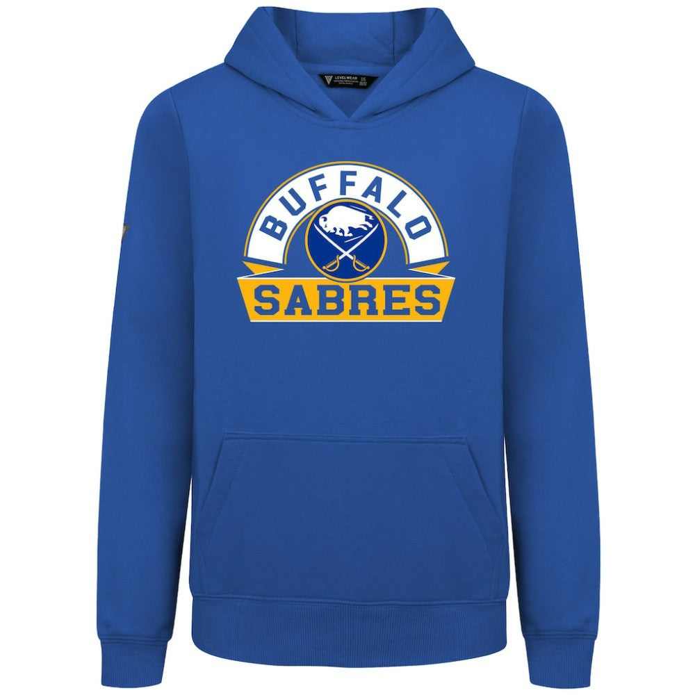 Buffalo Sabres Levelwear Youth Podium Banner Arch Pullover Hoodie Royal