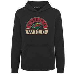 Minnesota Wild Levelwear Youth Podium Banner Arch Pullover Hoodie Black