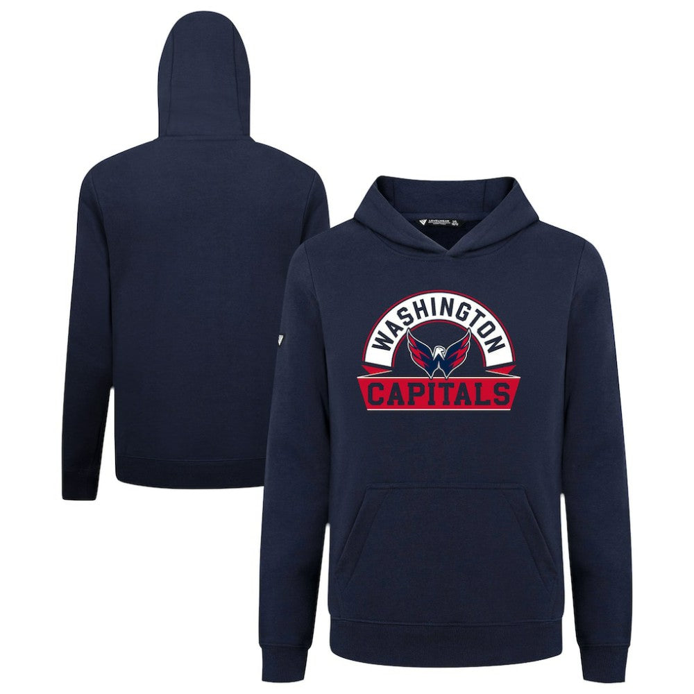 Washington Capitals Levelwear Youth Podium Banner Arch Pullover Hoodie Navy