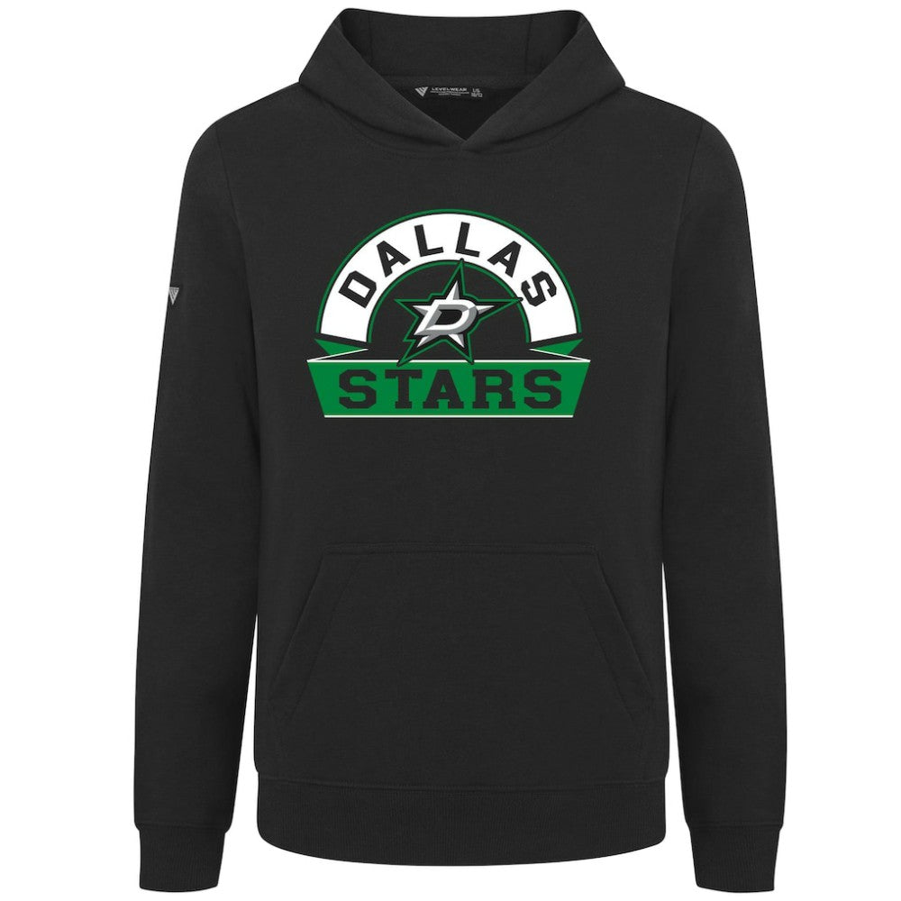 Dallas Stars Levelwear Youth Podium Banner Arch Pullover Hoodie Black