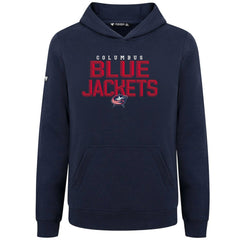 Columbus Blue Jackets Levelwear Youth Podium Carve Pullover Hoodie Navy