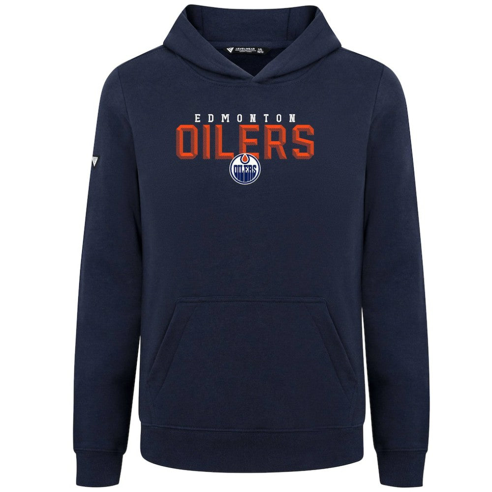 Edmonton Oilers Levelwear Youth Podium Carve Pullover Hoodie Navy