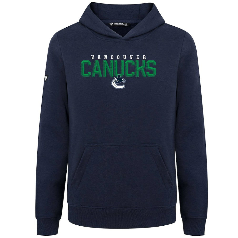 Vancouver Canucks Levelwear Youth Podium Carve Pullover Hoodie Navy