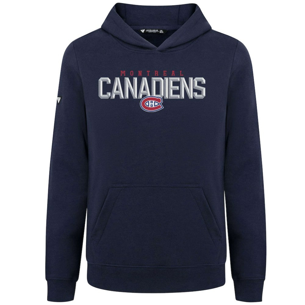Montreal Canadiens Levelwear Youth Podium Carve Pullover Hoodie Navy