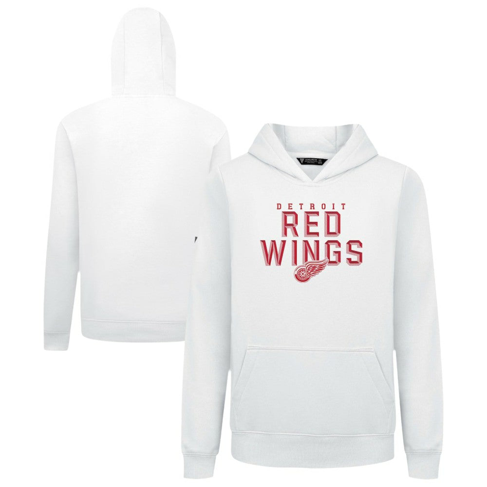 Detroit Red Wings Levelwear Youth Podium Carve Pullover Hoodie White