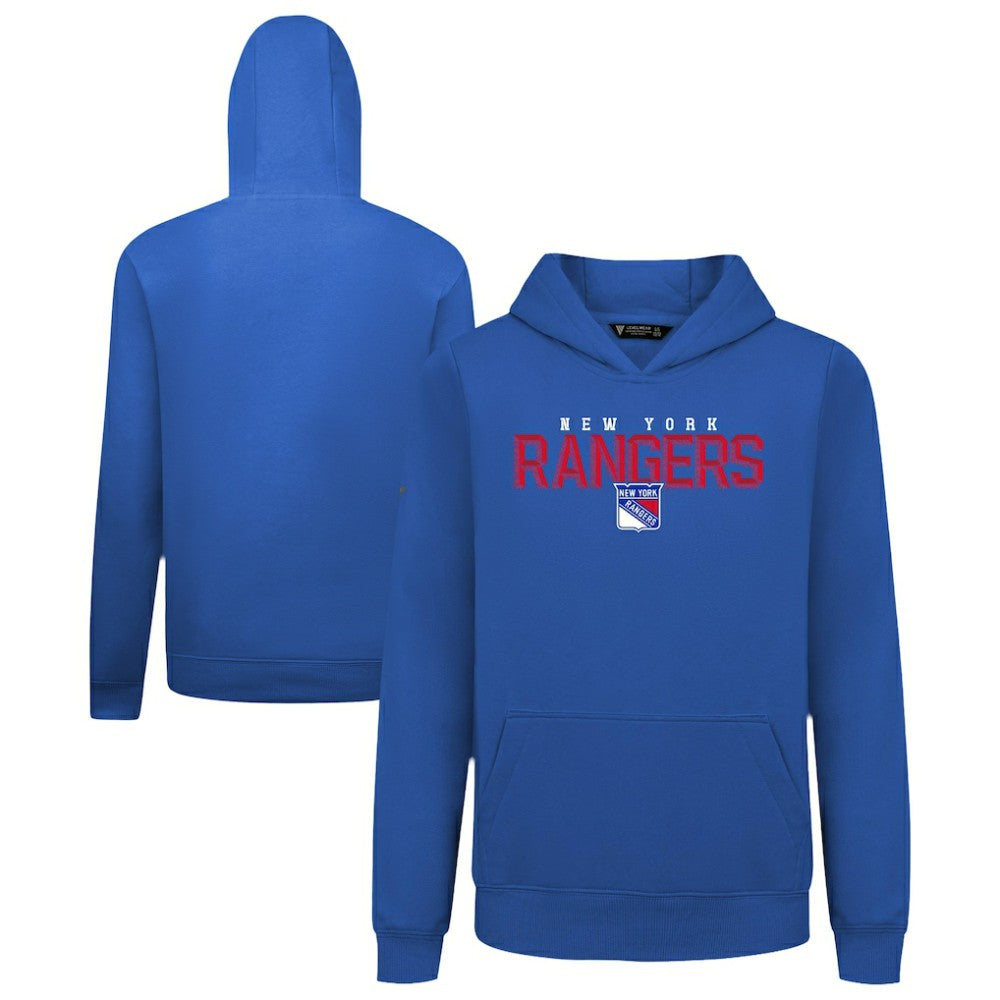 New York Rangers Levelwear Youth Podium Carve Pullover Hoodie Royal