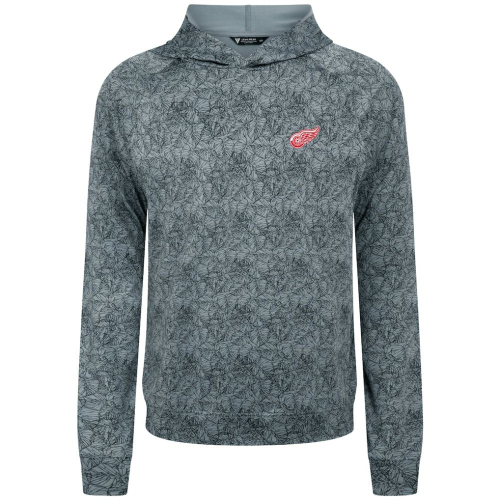 Detroit Red Wings Levelwear Albatross Raglan Pullover Hoodie Gray