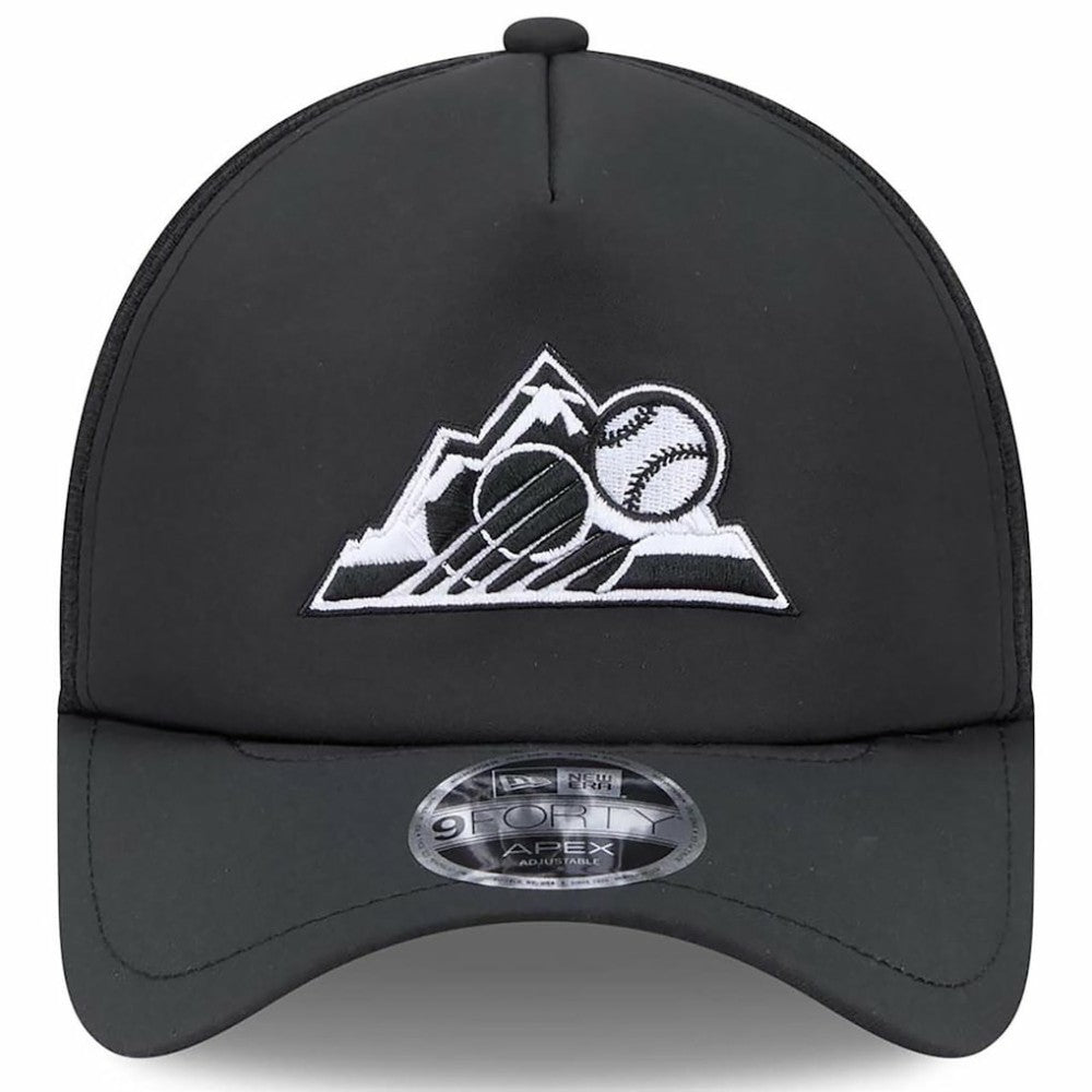 Colorado Rockies 2026 Batting Practice Alternate Apex 9FORTY Adjustable Hat Black | New Era