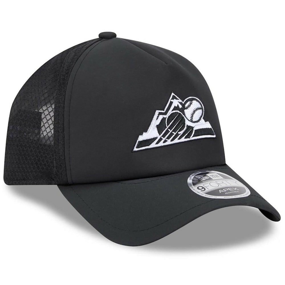 Colorado Rockies 2026 Batting Practice Alternate Apex 9FORTY Adjustable Hat Black | New Era