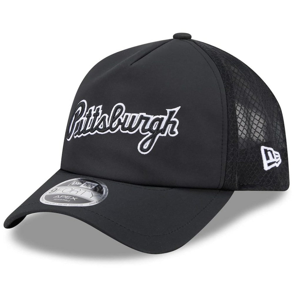 Pittsburgh Pirates 2026 Batting Practice Alternate Apex 9FORTY Adjustable Hat Black | New Era