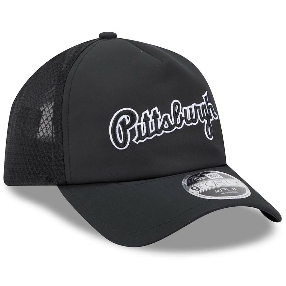 Pittsburgh Pirates 2026 Batting Practice Alternate Apex 9FORTY Adjustable Hat Black | New Era