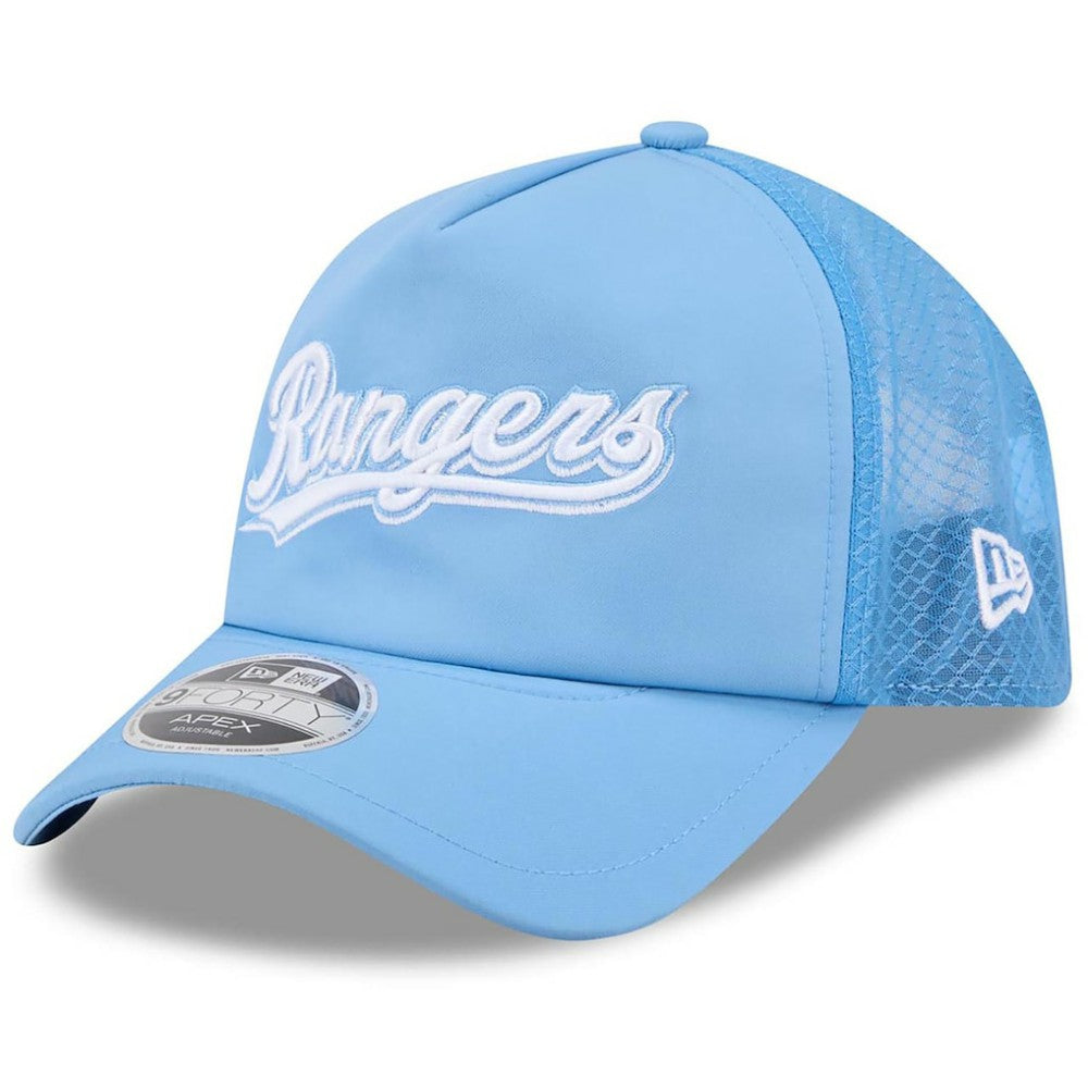 Texas Rangers 2026 Batting Practice Alternate Apex 9FORTY Adjustable Hat Light Blue | New Era