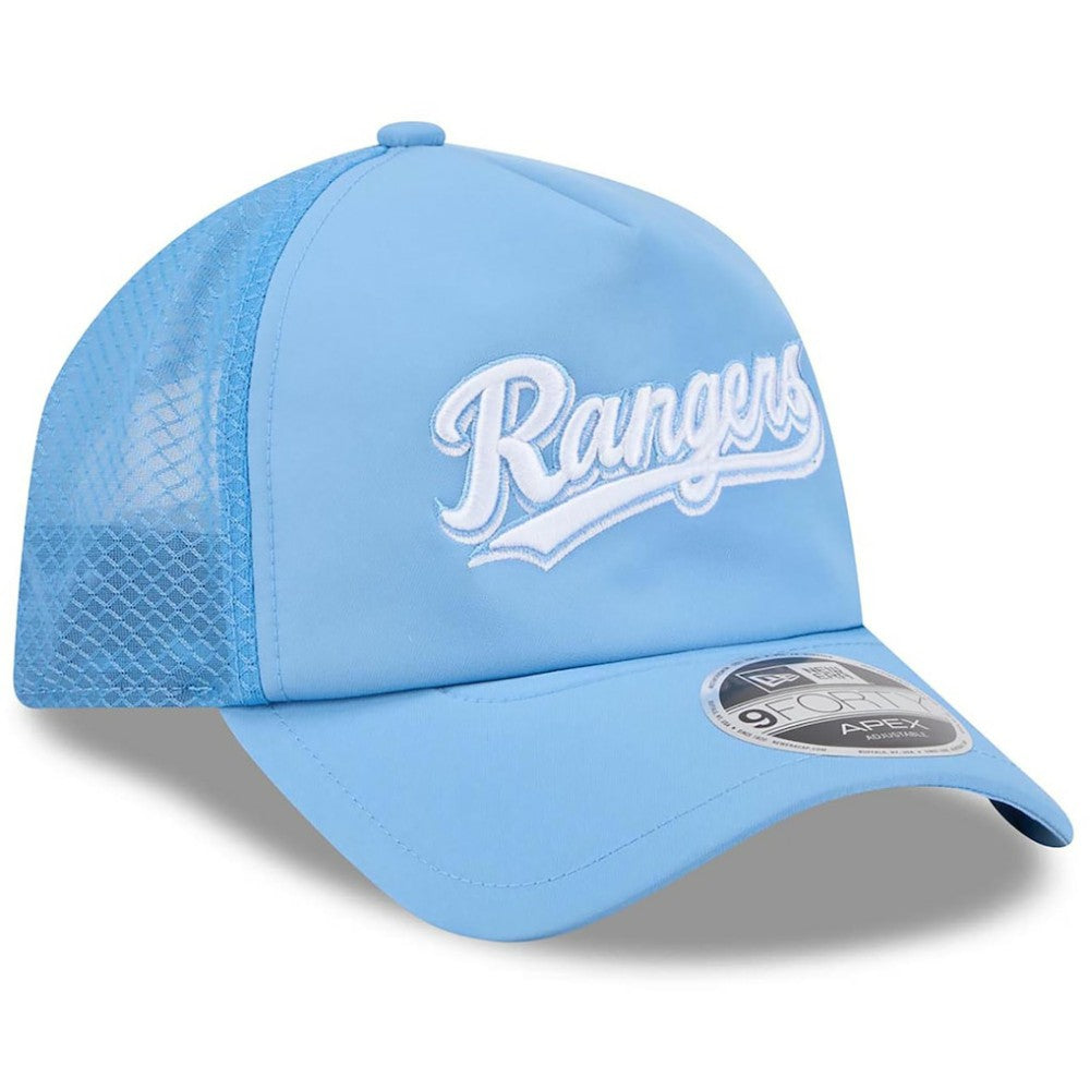 Texas Rangers 2026 Batting Practice Alternate Apex 9FORTY Adjustable Hat Light Blue | New Era
