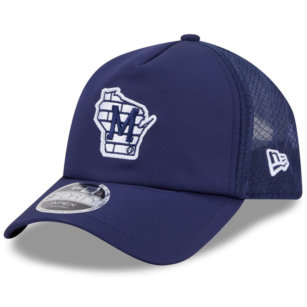 Milwaukee Brewers 2026 Batting Practice Alternate Apex 9FORTY Adjustable Hat Navy | New Era