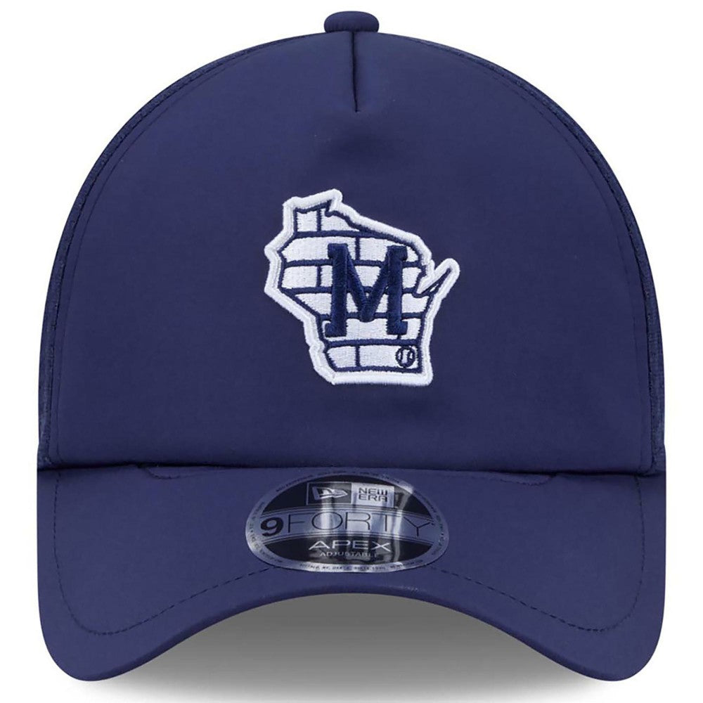 Milwaukee Brewers 2026 Batting Practice Alternate Apex 9FORTY Adjustable Hat Navy | New Era