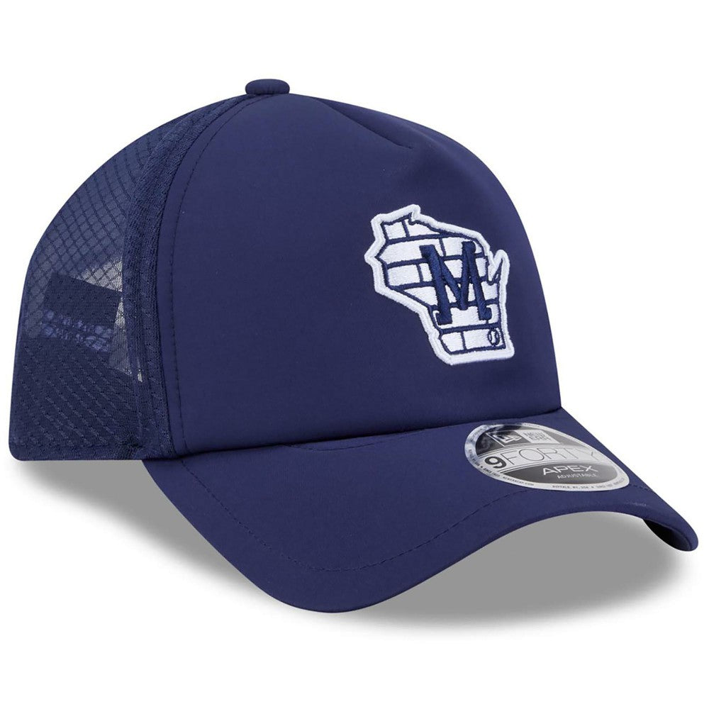 Milwaukee Brewers 2026 Batting Practice Alternate Apex 9FORTY Adjustable Hat Navy | New Era