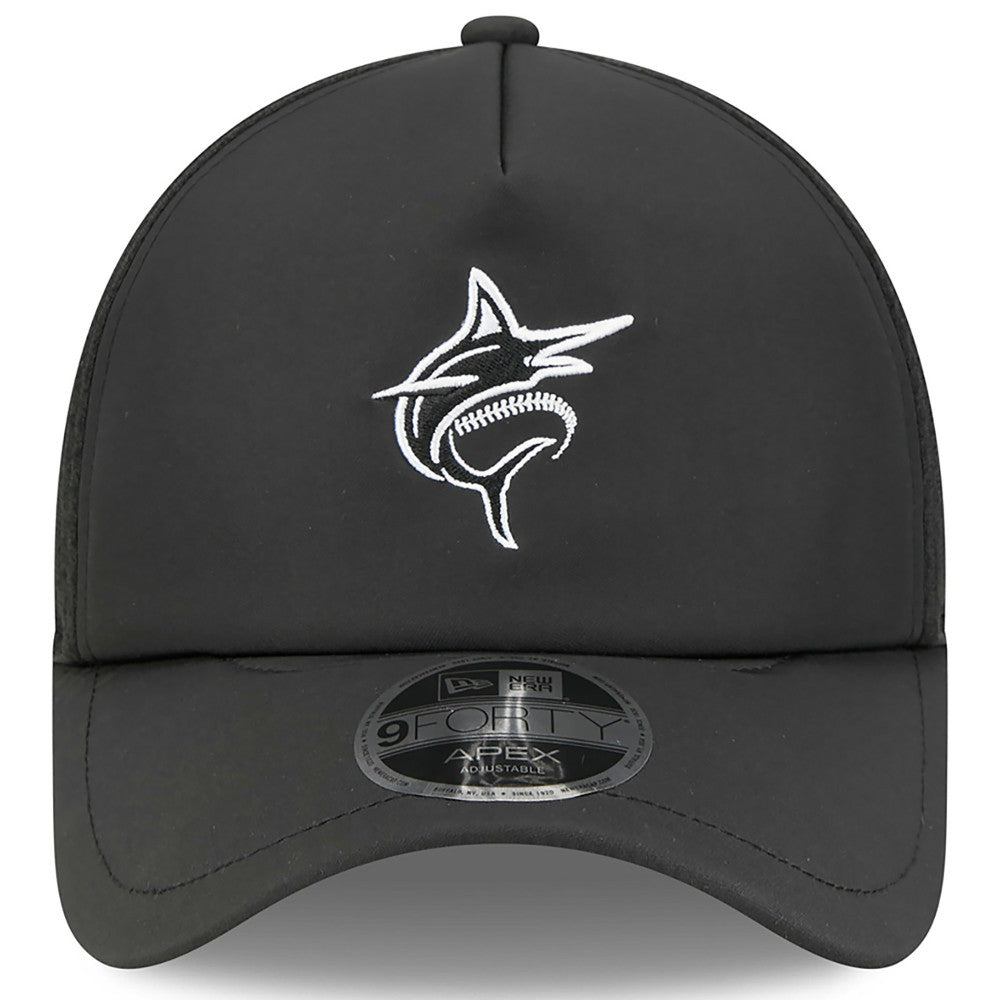 Miami Marlins 2026 Batting Practice Alternate Apex 9FORTY Adjustable Hat Black | New Era
