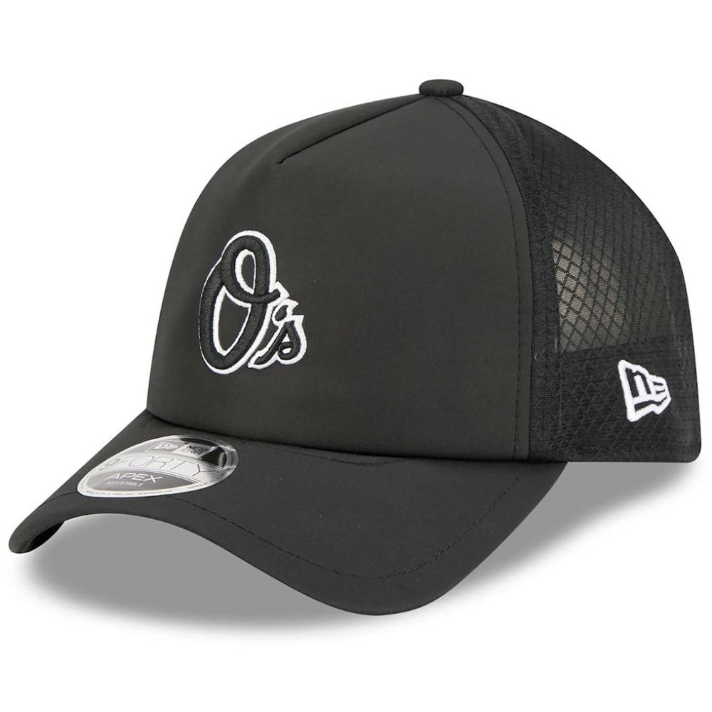 Baltimore Orioles 2026 Batting Practice Alternate Apex 9FORTY Adjustable Hat Black | New Era