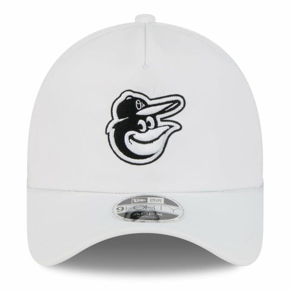 Baltimore Orioles 2026 Batting Practice Apex 9FORTY Adjustable Trucker Hat White | New Era
