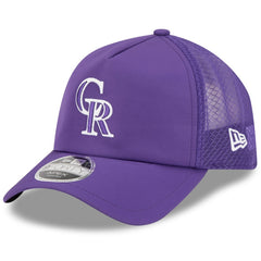 Colorado Rockies 2026 Batting Practice Apex 9FORTY Adjustable Trucker Hat Purple | New Era